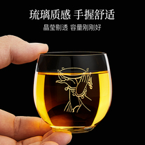 Longshan Hall Small Tea Cup Glass Home Tasting Cup Single Masters Cup Tea Bowl Kung Fu Tea Tea Bowl Kungfu High Temperature Resistant