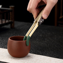 Ryong Shan Tang Tea Clip Solid Wood Kongfu Tea Furniture Accessories Take Tea Clip Tweezers Tea Channel Wash Cup Clamp Home Tea Making Tool