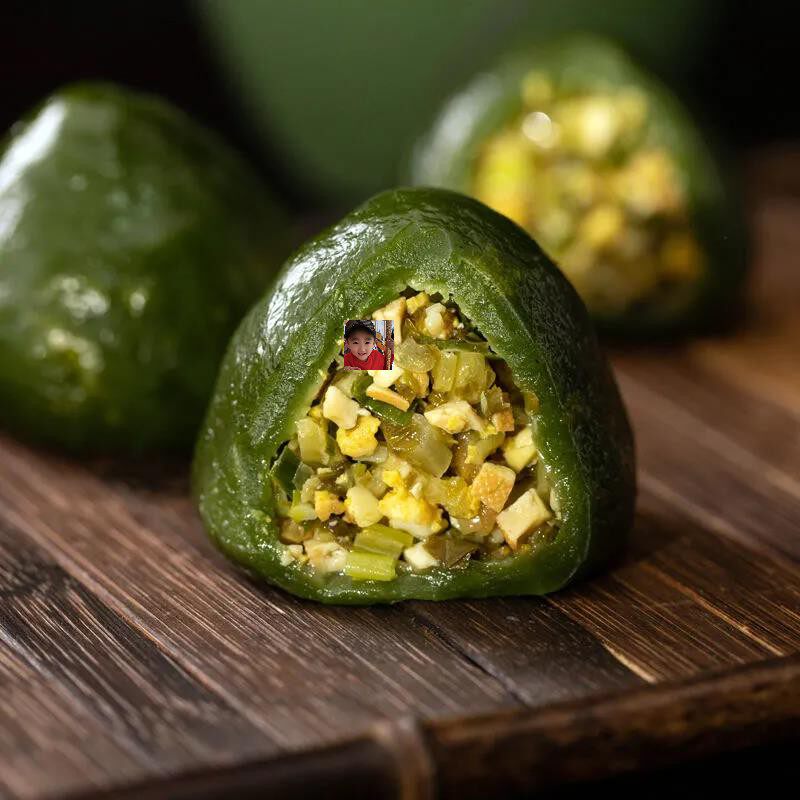 Zhao Berber Ningbo Pastry Agrass Salty Vegetable Group Rice Green Group No Cane Sugar Salty Snow Vegetable Sticky Rice Glutinous Rice Cake 420g