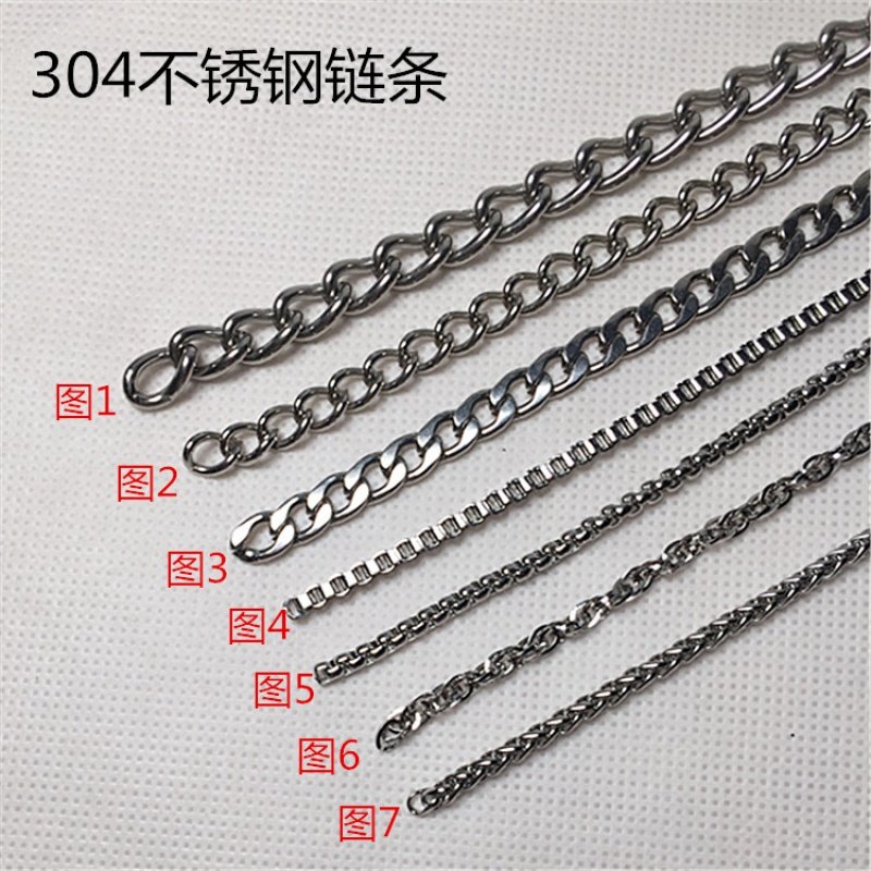 304 stainless steel chain size stainless steel iron chain strip listing chain keychain package chain ornament necklace chain sub