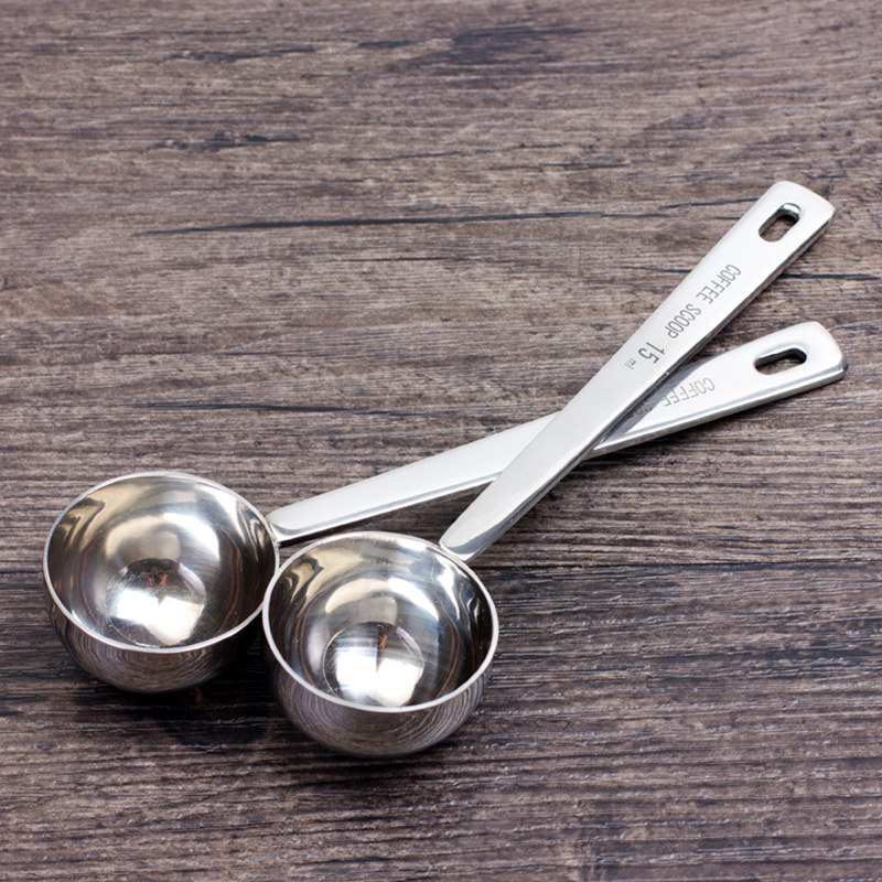 304 Stainless Steel Weighing Spoon Coffee Powder Bean Spoon Milk Powder Meter Seasoning Weighing Spoon 15ml Dosing Spoon Baking Tool
