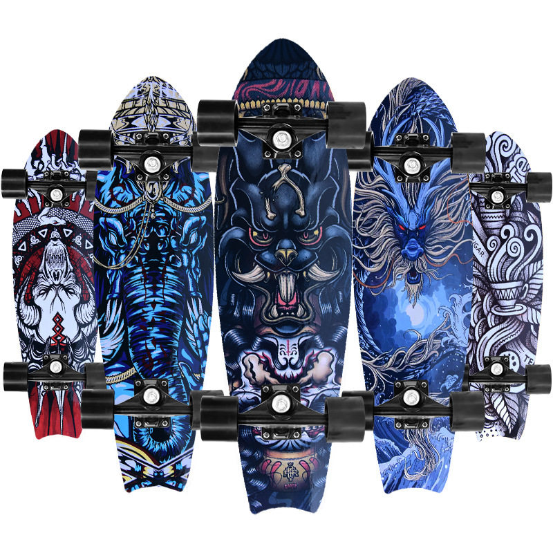 The new land surfboard 7 fishtail skateboard maple 4 fish board boys and girls walking board single warp 2808 brush street board