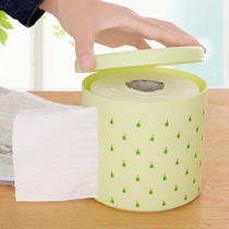 Wash face towel containing box round creative living room drum paper draw box minimalist home desktop paper towels waterproof roll sheet z