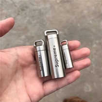 Asup Stainless Steel Seal Tank Small Medicine Bottle Capsule Bottle Carry-on Portable Key Button Waterproof Cabin Lettering