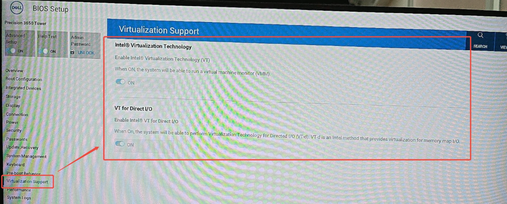 戴尔BIOS虚拟化设置