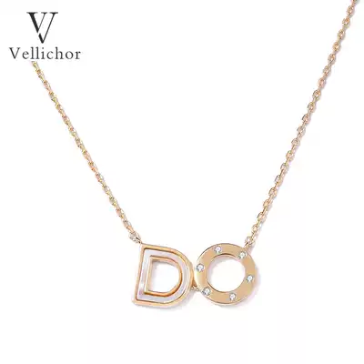 2021 new light luxury niche design 925 sterling silver letter DO necklace female simple pendant clavicle chain pendant