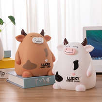 Cute Cow Deposit Pot Children Savings Pot Girls Adults Use Cute Home Anti-Fall Large Capacity Creative Energy Saving