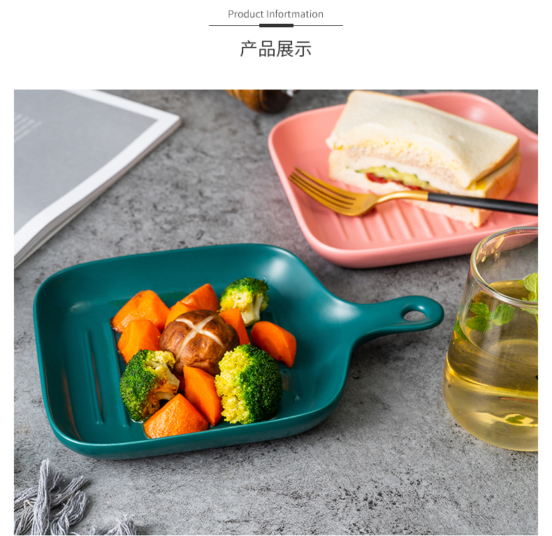 Nordic ceramic plate creative household microwave oven, baking rice dish dish baking of deep dish plates all the tableware