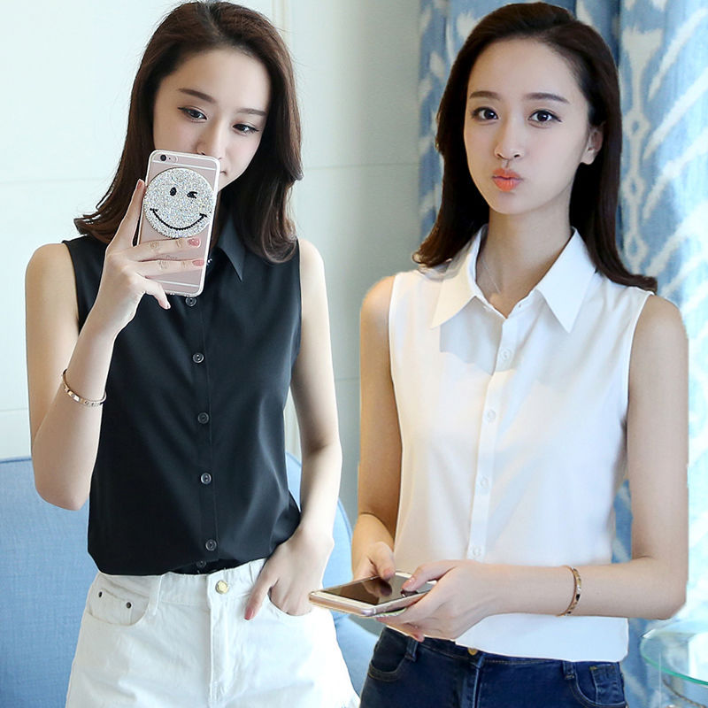 2021 Spring New Women's Sleeveless Shirt Solid Color Versatile Korean Style Loose Slimming Base Layer Tank Top Trendy