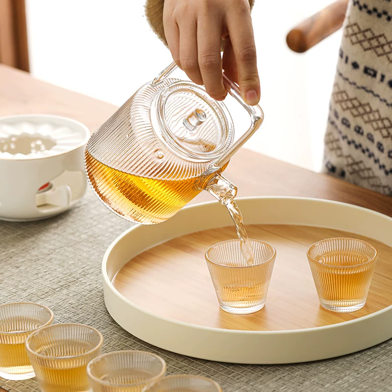 Candle, fruit tea, glass teapot, flavored tea, ceramic set