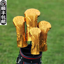 Playing Card Golden King Golf Club Cover Club Head Cover Lucky Wood Club Cover Ball Head Protective Hat Cover