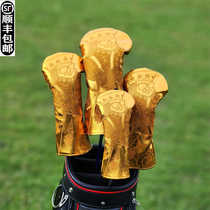 Playing Card Golden King Golf Club Cover Club Head Cover Lucky Wood Club Cover Ball Head Protective Cap Cover