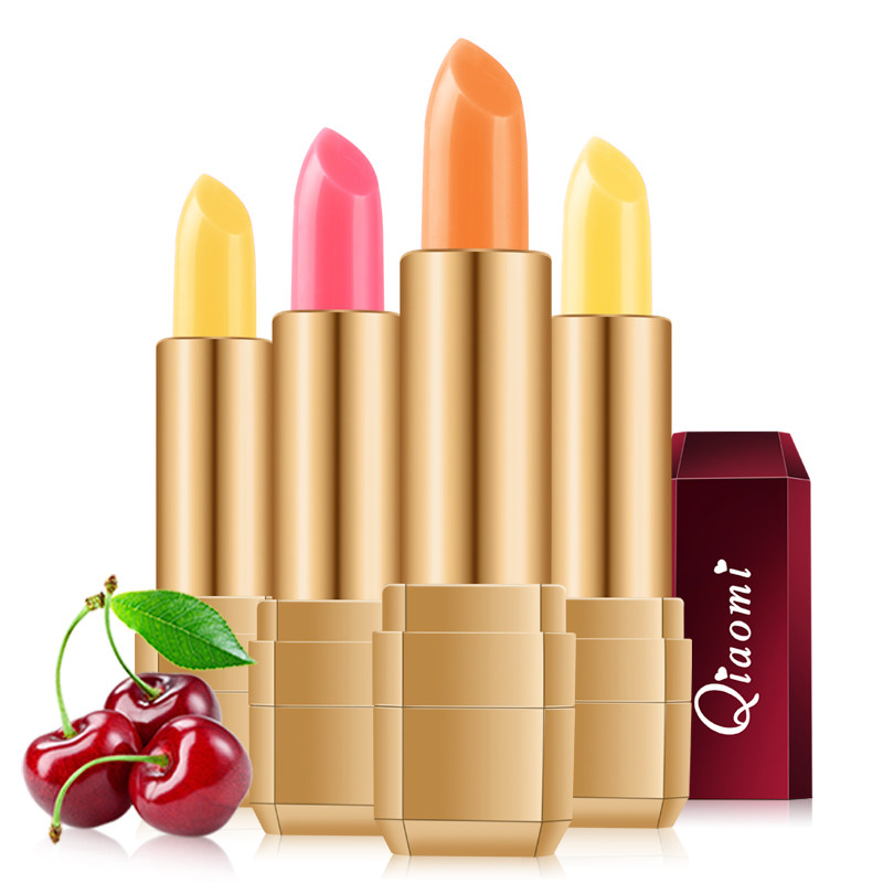 翘蜜千人千色胡萝卜素变色口红温变红樱桃女保湿滋润唇膏孕妇适用