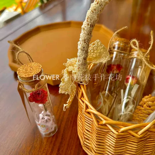 Мини -желание бутылочных высушенных цветов образцы букета сувенирные стеклянные пробирки бессмертные цветочные украшения для подруги учителя