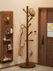 Solid Wood Floor-Standing Clothes Rack, Thickened Indoor Home Use Bedside Clothes Hanger, Simple Vertical Beech Wood Minimalist Storage Coat Rack