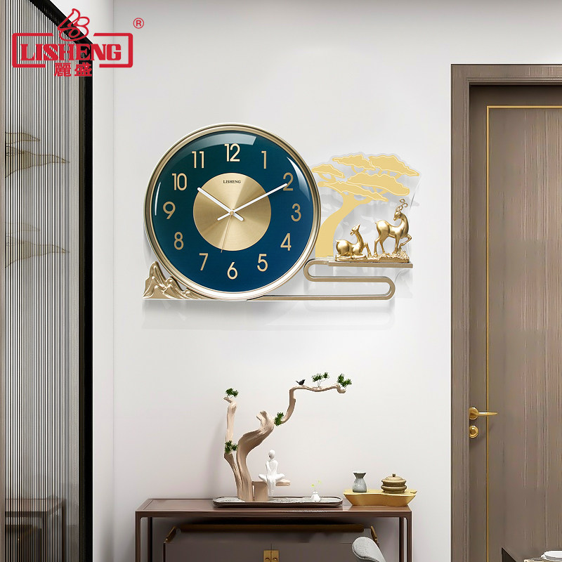 New Chinese Hung Clock Living Room Mute Creative Watch Home Light Extravagant Decorative Watch Personality Atmospheres Home Quartz Clock