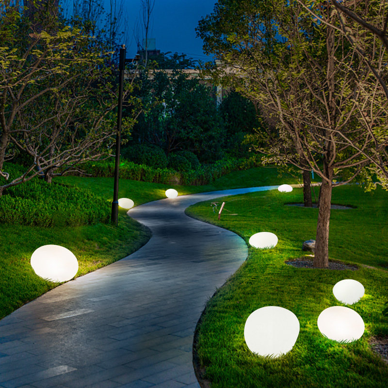 Luminous Stone Lamp Villa Courtyard Brightening View Lamp Hotel Garden Outdoor Waterproof Solar Pebble Lawn light