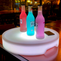 KTV Clear Bar Shine Wine Tray Bar Seven Colorful Plastic Waterproof Anti-Fall Beer Red Wine Tray Round Non-slip Fruit Tray