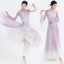 2024 Spring Summer Classical Dance Dance Suit New Blouse Flutter Dress Rehearsas Chinese Dance Folk Performance Costumes