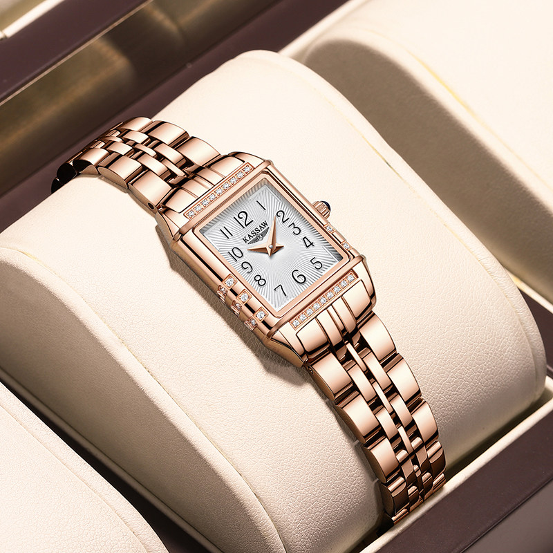 The Romantic Watches ladies' Inwind minimalist Temperament Boom Women Watches brand square small watch disc Swiss movement