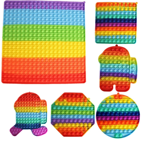 Popit детская развивающая детская радуга пресс точечный массаж пузырь силиконовая детская пресс-доска игрушка с отверстием