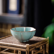 Jingdezhen Ruyao small teacup open piece can raise ceramic tea cup Master cup Single cup Kung Fu tea set Ru Porcelain tea cup