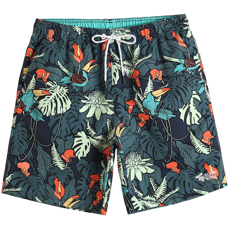 Gella summer fast -drying loose beach pants men's sports flower short pants couple pentae pants casual big pants
