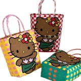 Hello kitty, корзина, барсетка, льняная сумка