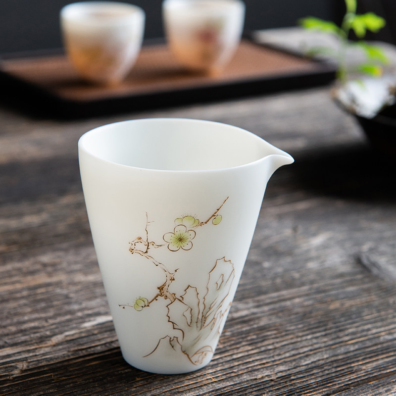 Du Ruishide Chemical sheep fat Jade porcelain White porcelain fair cup Ceramic tea set Tea Sea Tea leak set Tea separator Tea cup