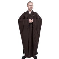 Satin-Vatican wide-sleeved Haiqing monks clothing laymans clothing mens and womens Haiqing summer thin four-season monks clothing olive green monks clothing