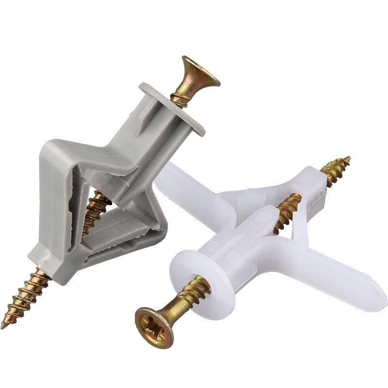Plasterboard special expansion screw aircraft fluffy pipe hollow brick wall expansion plug butterfly type buckle light box screw buckle