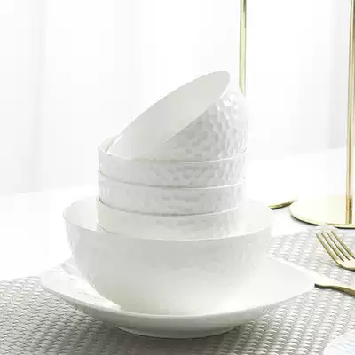 Zero seven nine Nordic scenery Jingdezhen bone porcelain tableware DIY free combination household dishes chopsticks spoon pure white tableware