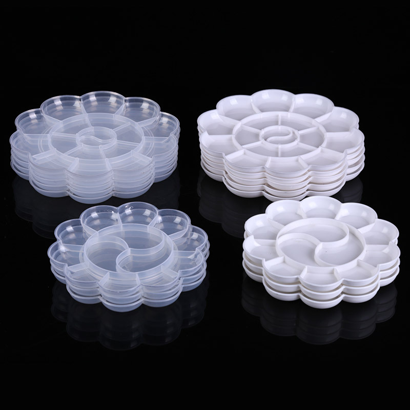 Painting palette PP material plum blossom-shaped 19CM diameter shot this shop wall painting large amount of paint can be sent