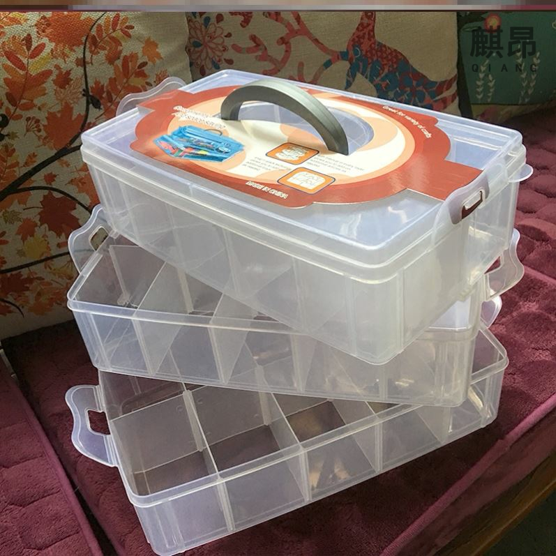 Desktop multi-grid rectangular partition cabinet in the storage box Jewelry transparent debris storage box classification layering