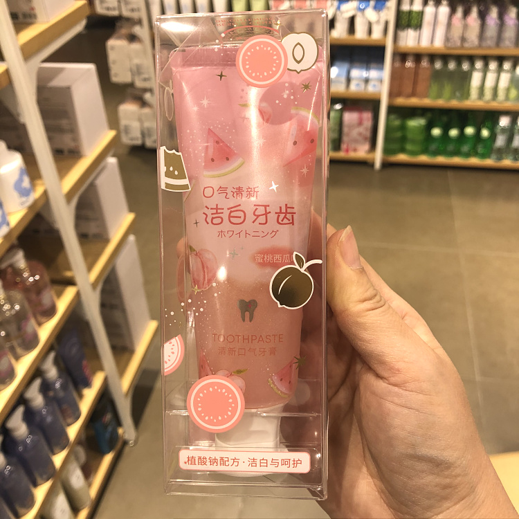 MINISO name Genesis Chewing Gum Fresh Breath Toothpaste Honey Peach Watermelon Taste 90g