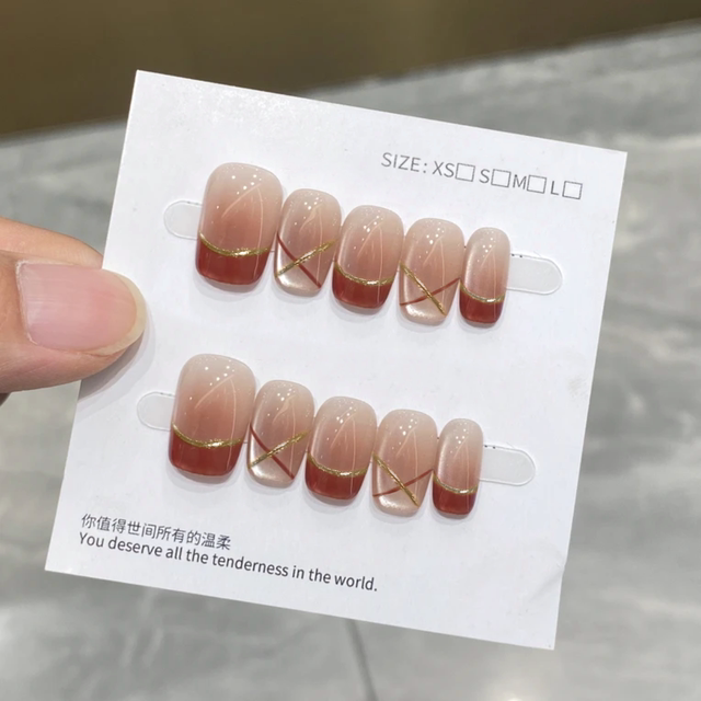 法式半手工穿戴新款腮红ins显白高级感猫眼红色短款可拆卸贴片