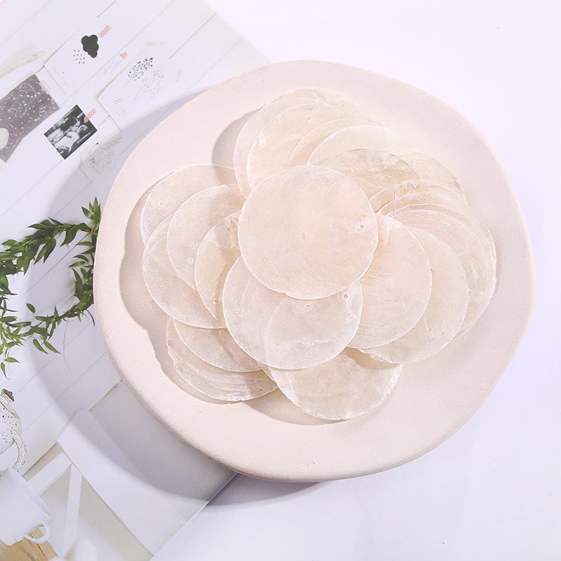 Thickened shell wafer 50mm Double-hole mirror bay Raw Material Soft Bé DIY Lamp Wind Sul accessories translucent sheet-Taobao