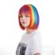 ຜູ້ຜະລິດ rainbow bob wig ສີຜົມສັ້ນທີ່ມີສີສັນເອີຣົບແລະອາເມລິກາຮ້ອນການຄ້າຕ່າງປະເທດ hair cosplay customization