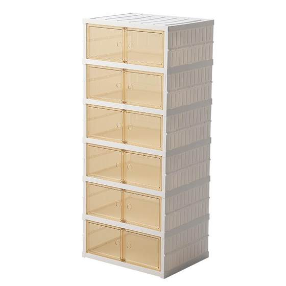 PET透明加厚鞋盒收纳盒aj鞋柜短靴鞋收纳抽屉式塑料简易双排鞋架