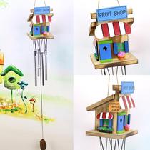 Creative Japanese-style cabin wind chime creative student bedroom colorful wooden room pastoral pendant pendant