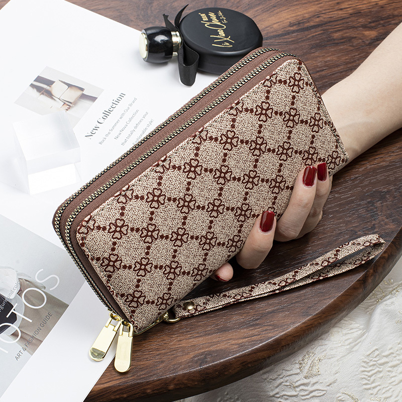 Kangaroo High-End Long Wallet for Women, Fashionable Printed Large-Capacity Double Zipper Multifunctional Wallet with Multiple Card Slots Kangaroo High-End Long Wallet for Women, Fashionable Printed Large-Capacity Double Zipper Multifunctional Wallet with Multiple Card Slots