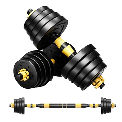 Dumbbell Men's Fitness Home Equipment Exercise Dormitory Rubber-Coated Barbell Set Adjustable Weight Combination Set
