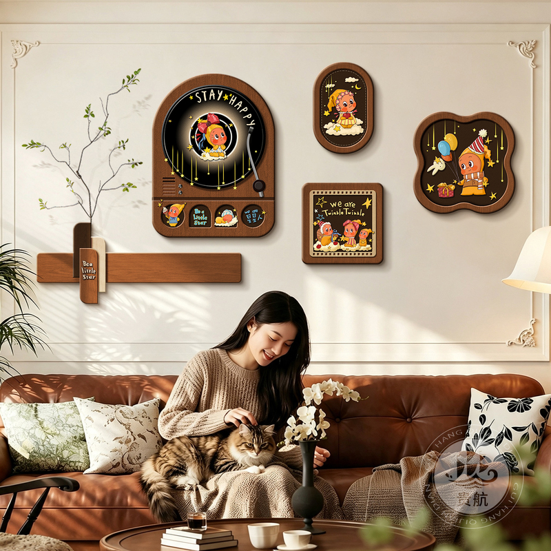 Vintage Star People Living Room Set Decorative Painting Cartoon Mid-Century Style Sofa Background Wall Art Mural High-End Hanging Painting Vintage Star People Living Room Set Decorative Painting Cartoon Mid-Century Style Sofa Background Wall Art Mural High-End Hanging Painting