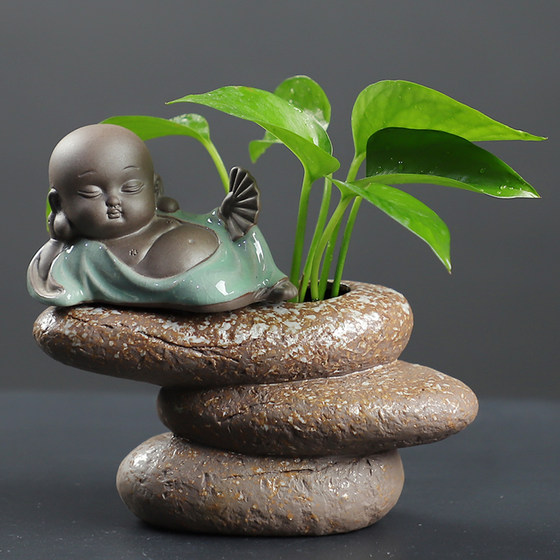 陶瓷花瓶水培花盆家居茶桌茶台摆件办公室花器禅意客厅电视柜装饰
