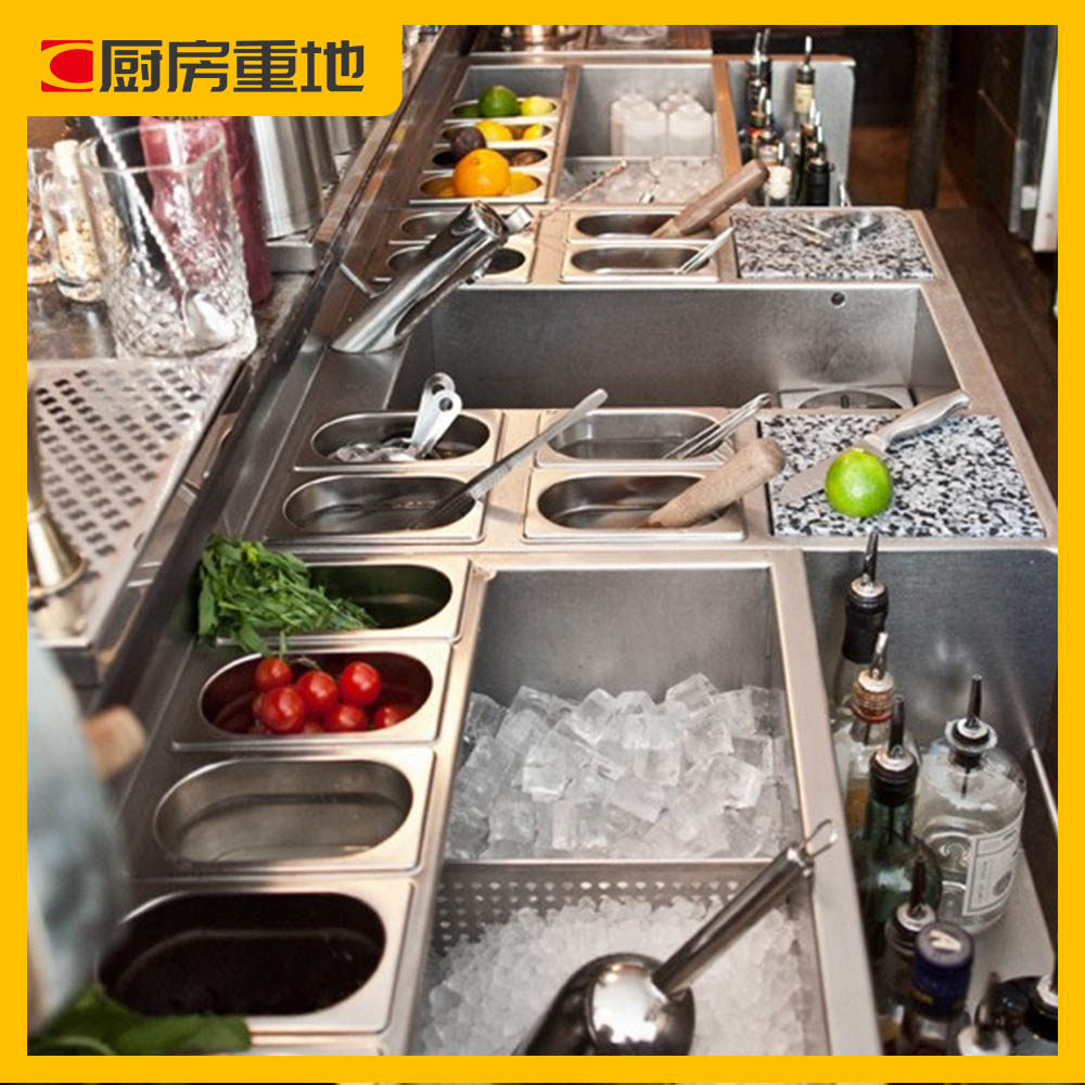 Stainless steel bar refrigeration refrigeration bar specialized equipment cocktail operation counter cabinet can be customized