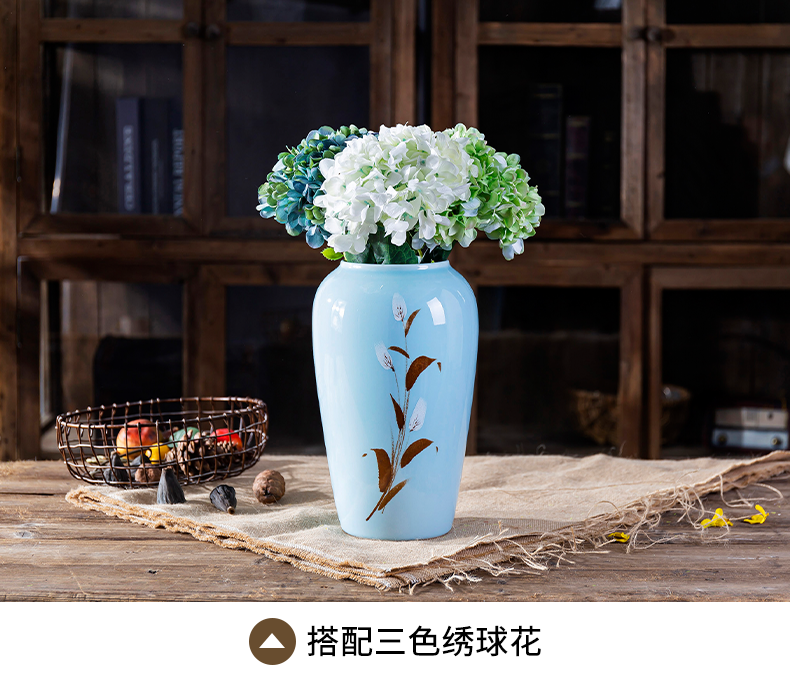 Nordic hand - made of rural wind ceramic vase furnishing articles sitting room dry flower arranging flowers water raise TV cabinet creative decoration