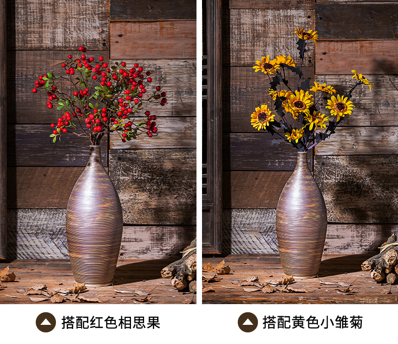 Restore ancient ways small ceramic vase furnishing articles to decorate the sitting room TV ark, dried flower implement creative decoration zen Japanese