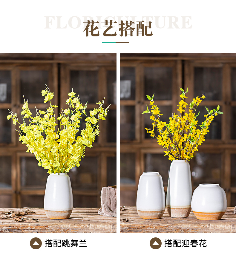 Jingdezhen Nordic vases, ceramic creative furnishing articles dried flowers sitting room adornment flower arranging hydroponic restore ancient ways small POTS furnishing articles