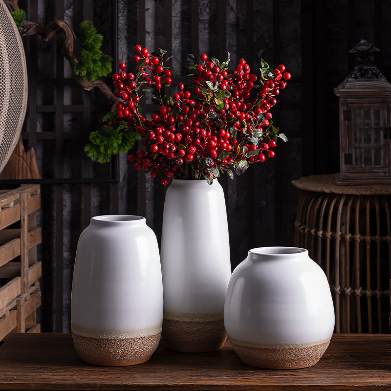 Modern ceramic dried flower vases, small and pure and fresh water all over the sky star furnishing articles sitting room of the white flower arrangement Nordic home decoration