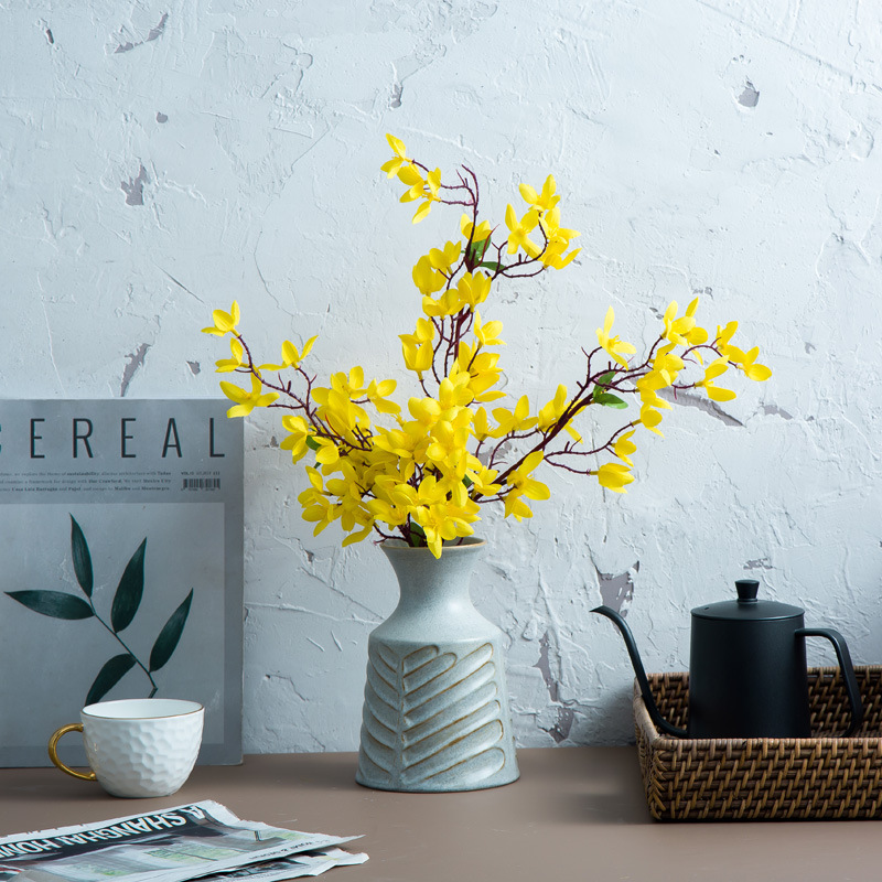 Japanese simple art creative dried flower implement manual ceramic vase manual home sitting room decoration interior furnishing articles restoring ancient ways